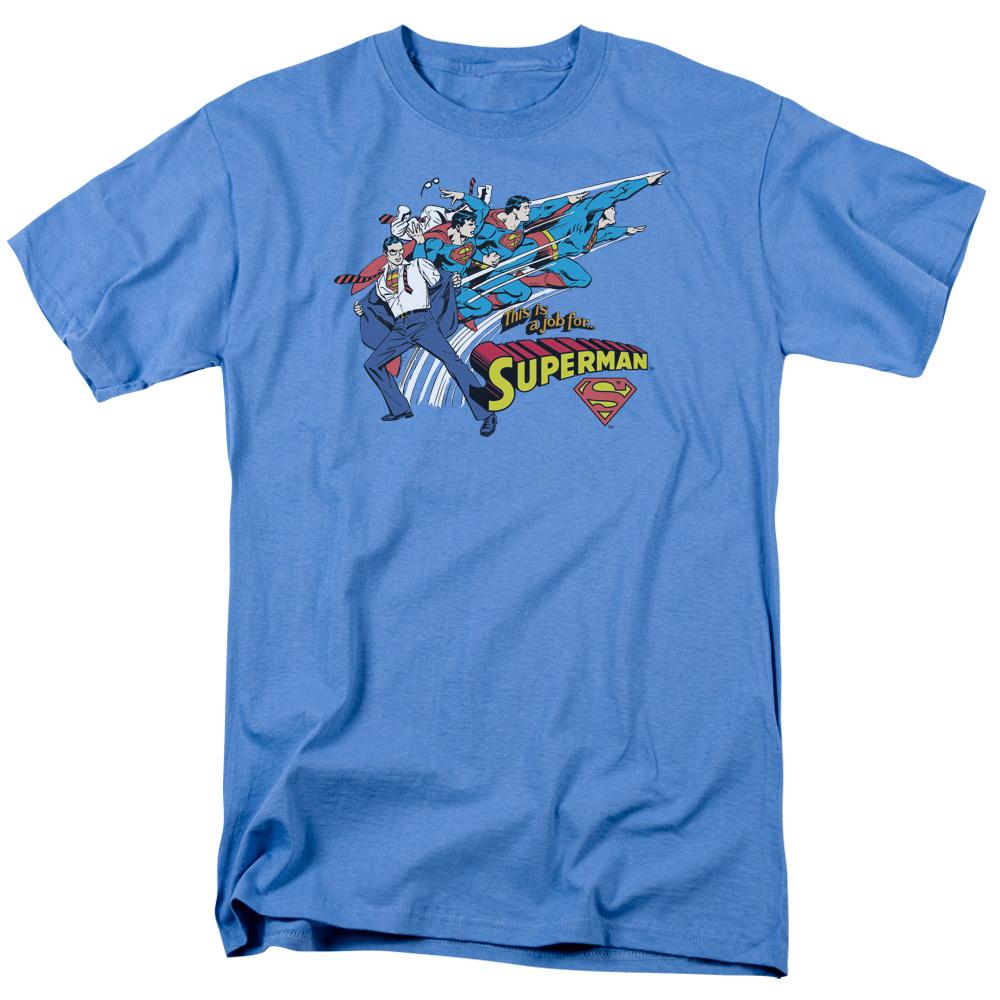 DC Comics Quick Change Mens T Shirt Carolina Blue