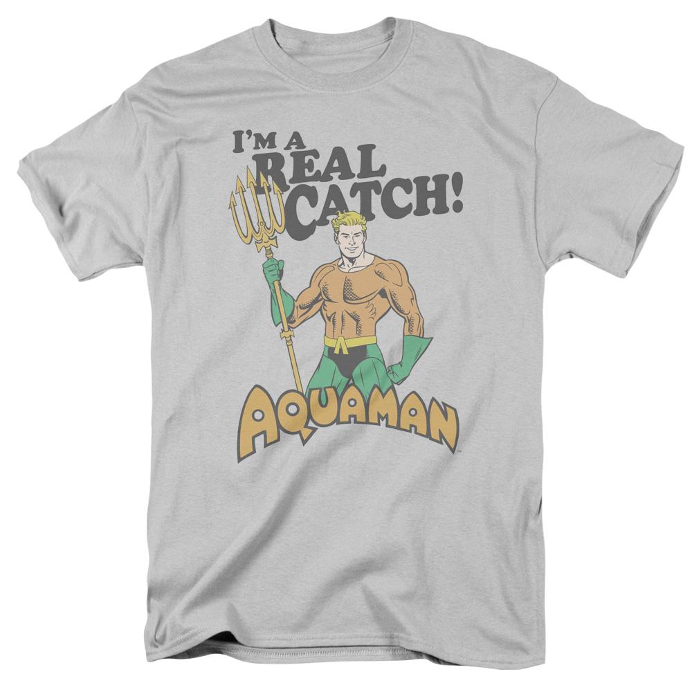 DC Comicso Real Catch Mens T Shirt Silver