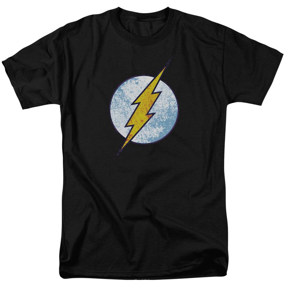 DC Comics Flash Flash Neon Distress Logo Mens T Shirt Black