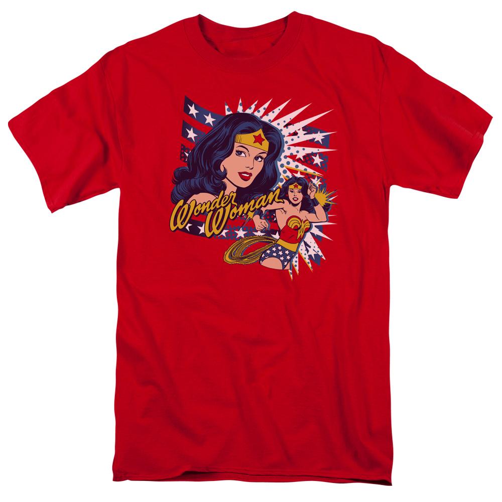 DC Comics Pop Art Wonder Mens T Shirt Red