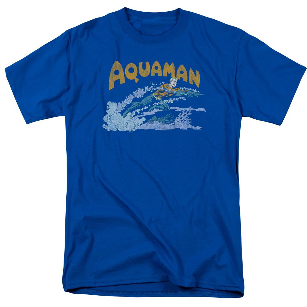 DC Comics Aqua Swim Mens T Shirt Royal Blue