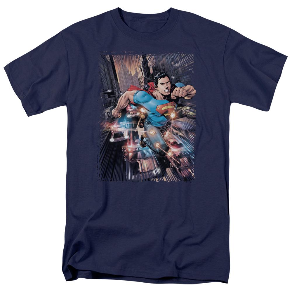 Superman Action Comics #1 Mens T Shirt Navy Blue