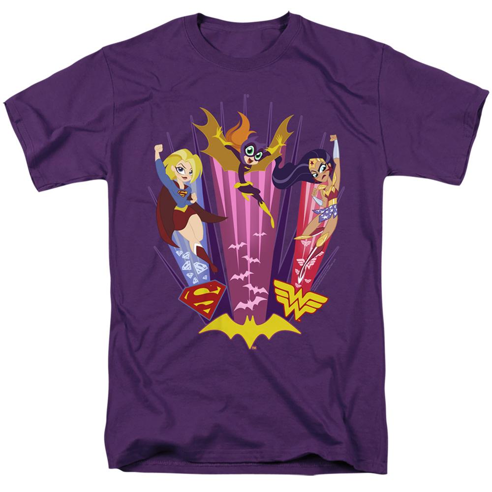 DC Superhero Girls Super Trio Mens T Shirt Purple