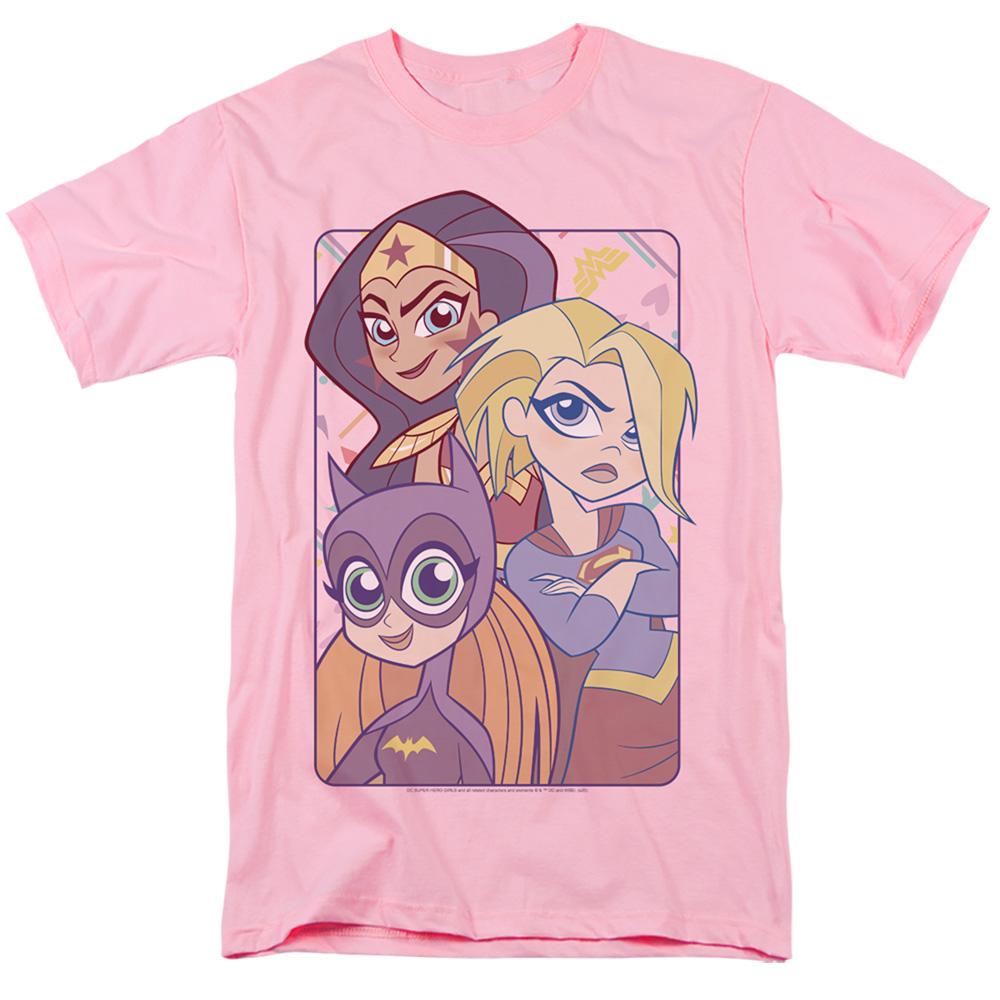 DC Superhero Girls Dont Box Us in Mens T Shirt Pink