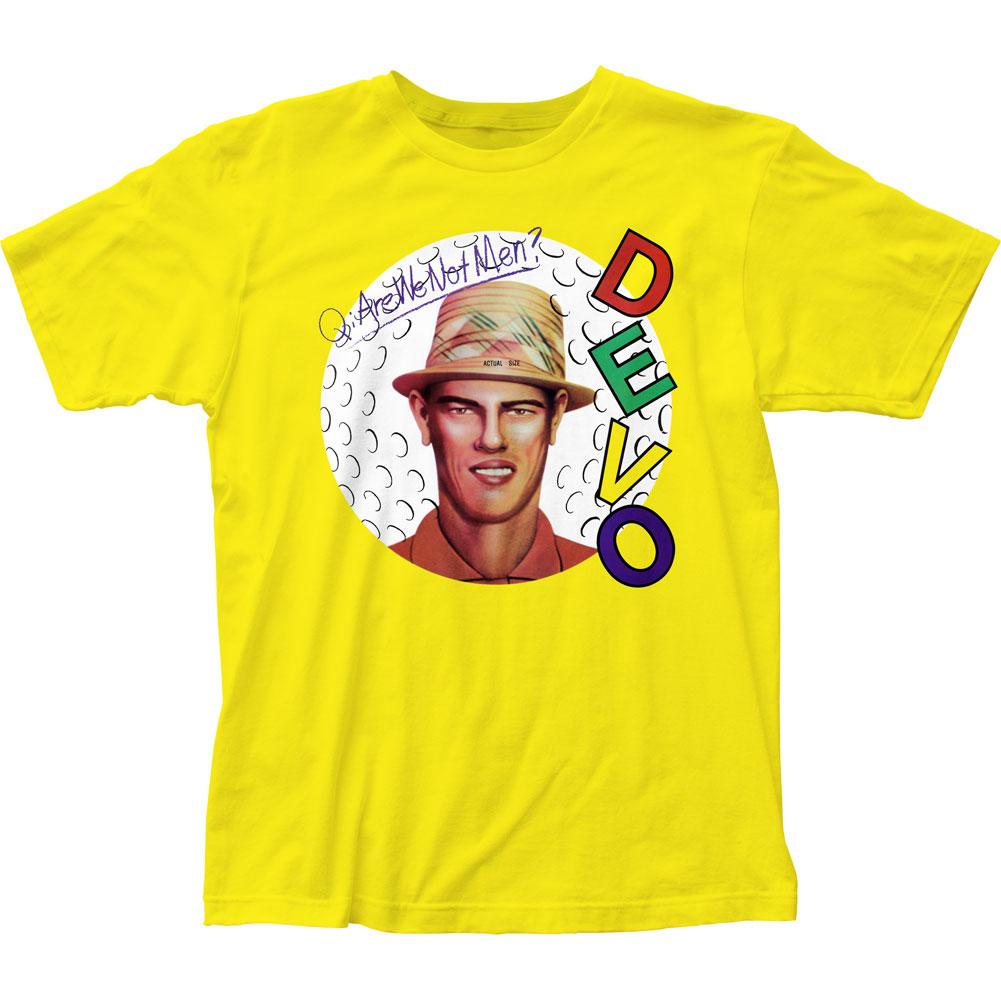 Devo Q Are We Not Men Mens T Shirt Yellow