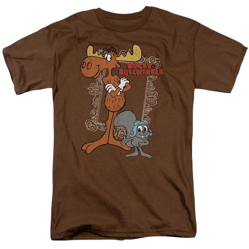 Rocky & Bullwinkle Best Chums Mens T Shirt Coffee