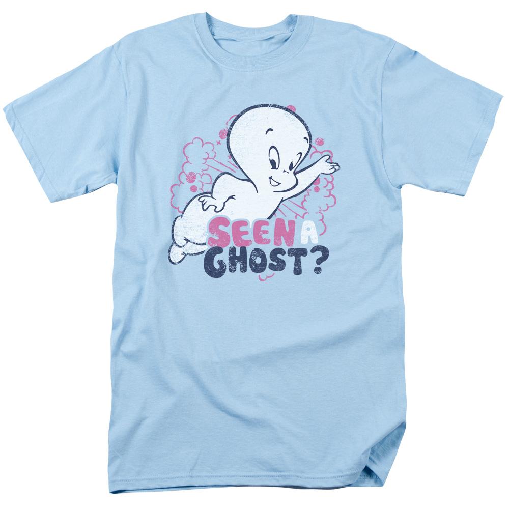 Casper Seen a Ghost Mens T Shirt Light Blue