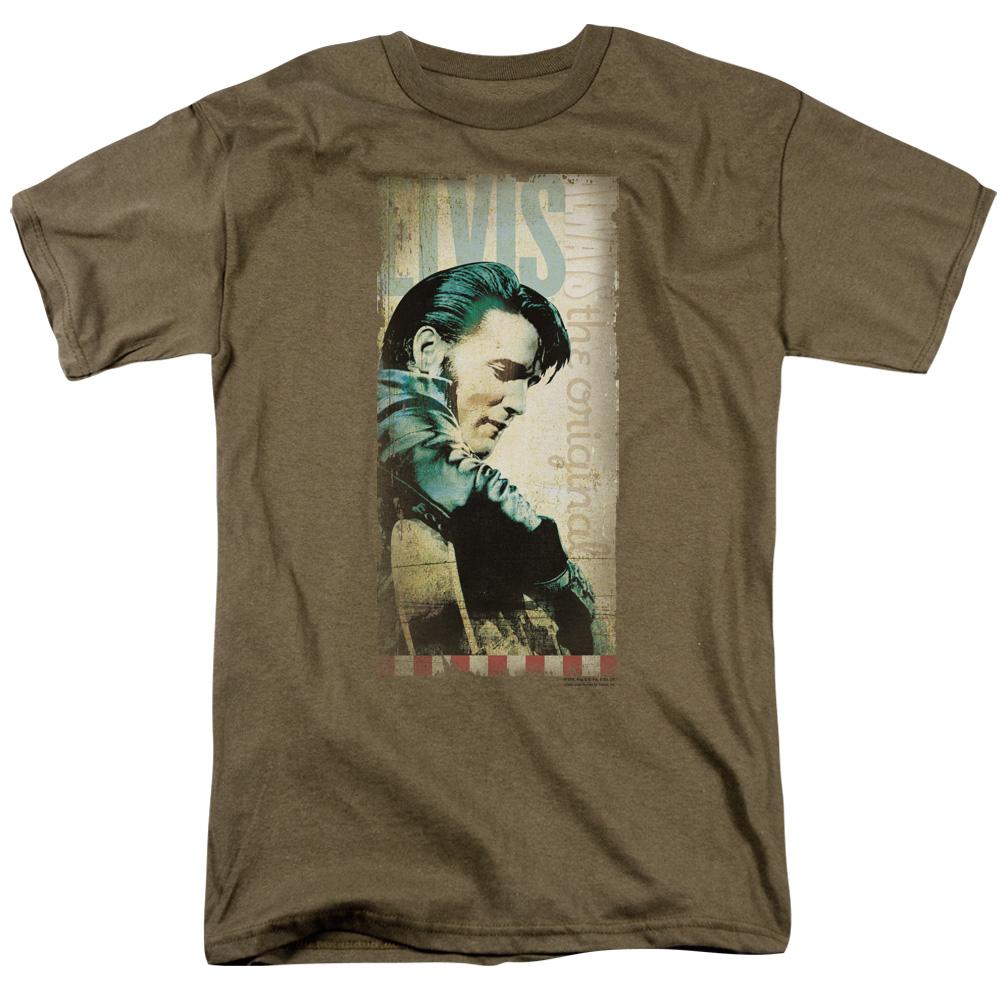 Elvis Presley the Original Mens T Shirt Safari Green