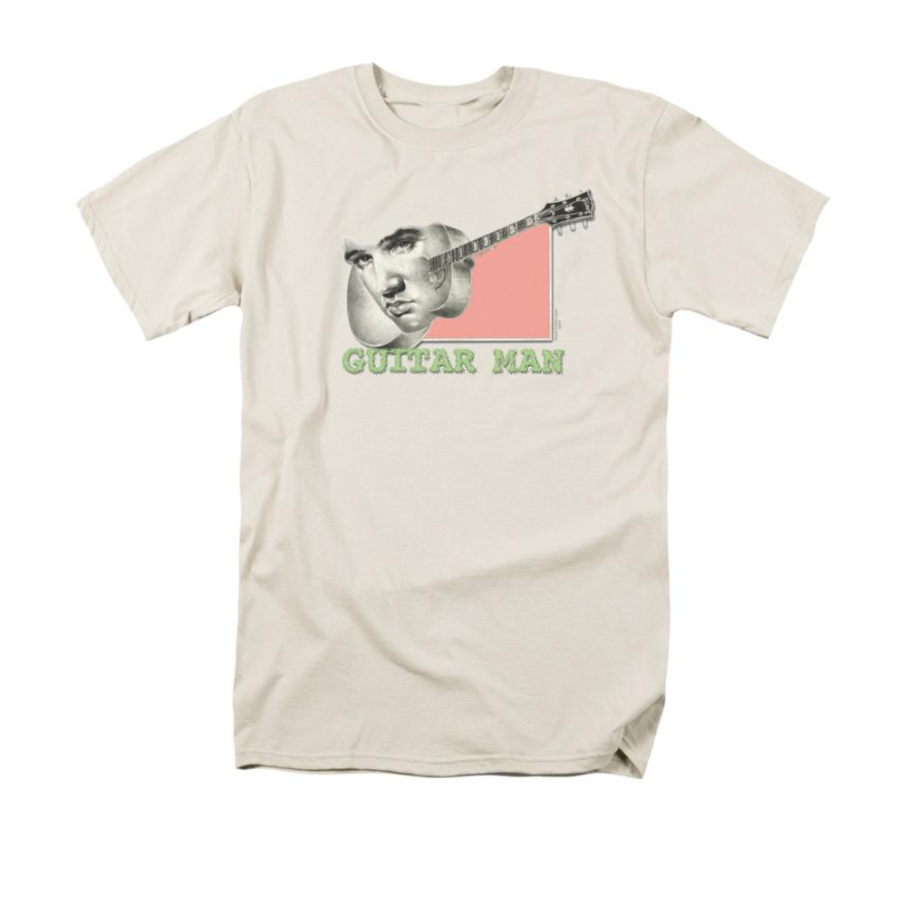 Elvis Presley Guitar Man Mens T Shirt Cream