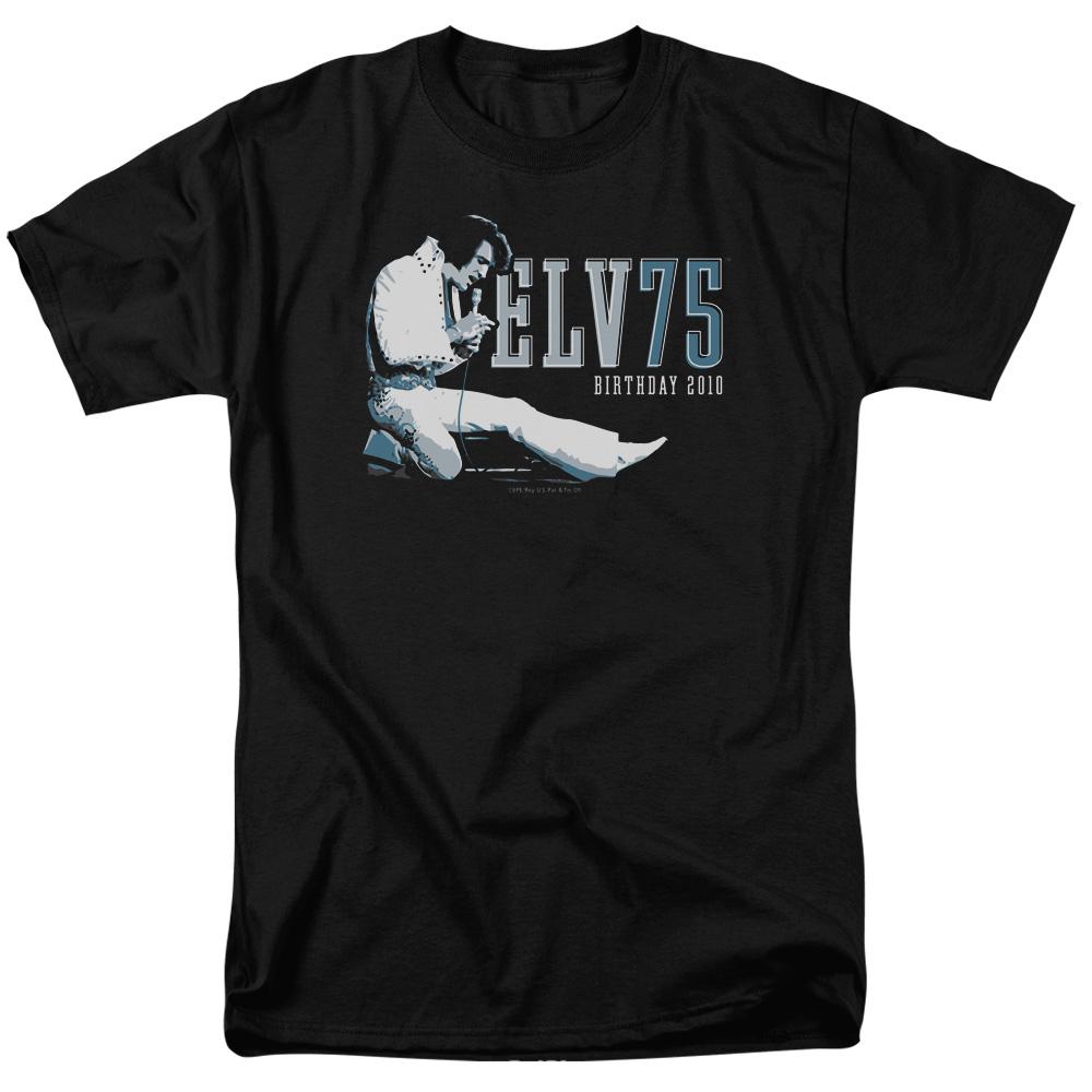 Elvis Presley Elv 75 Logo Mens T Shirt Black