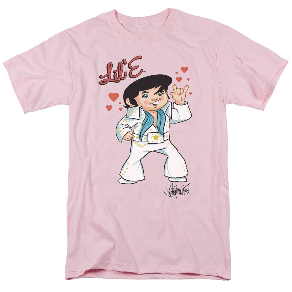 Elvis Presley Lil E Mens T Shirt Pink