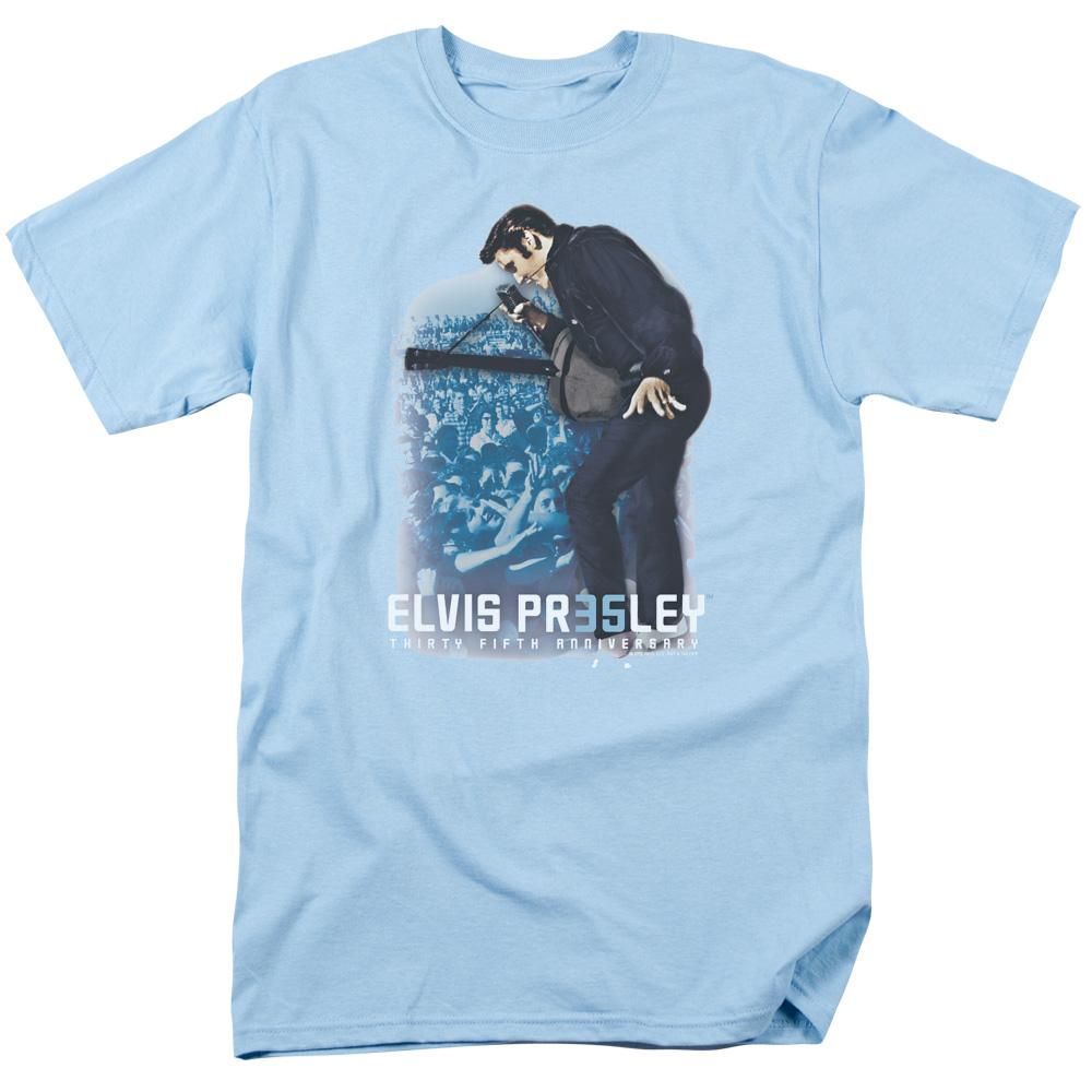 Elvis Presley 35th Anniversary 3 Mens T Shirt Light Blue