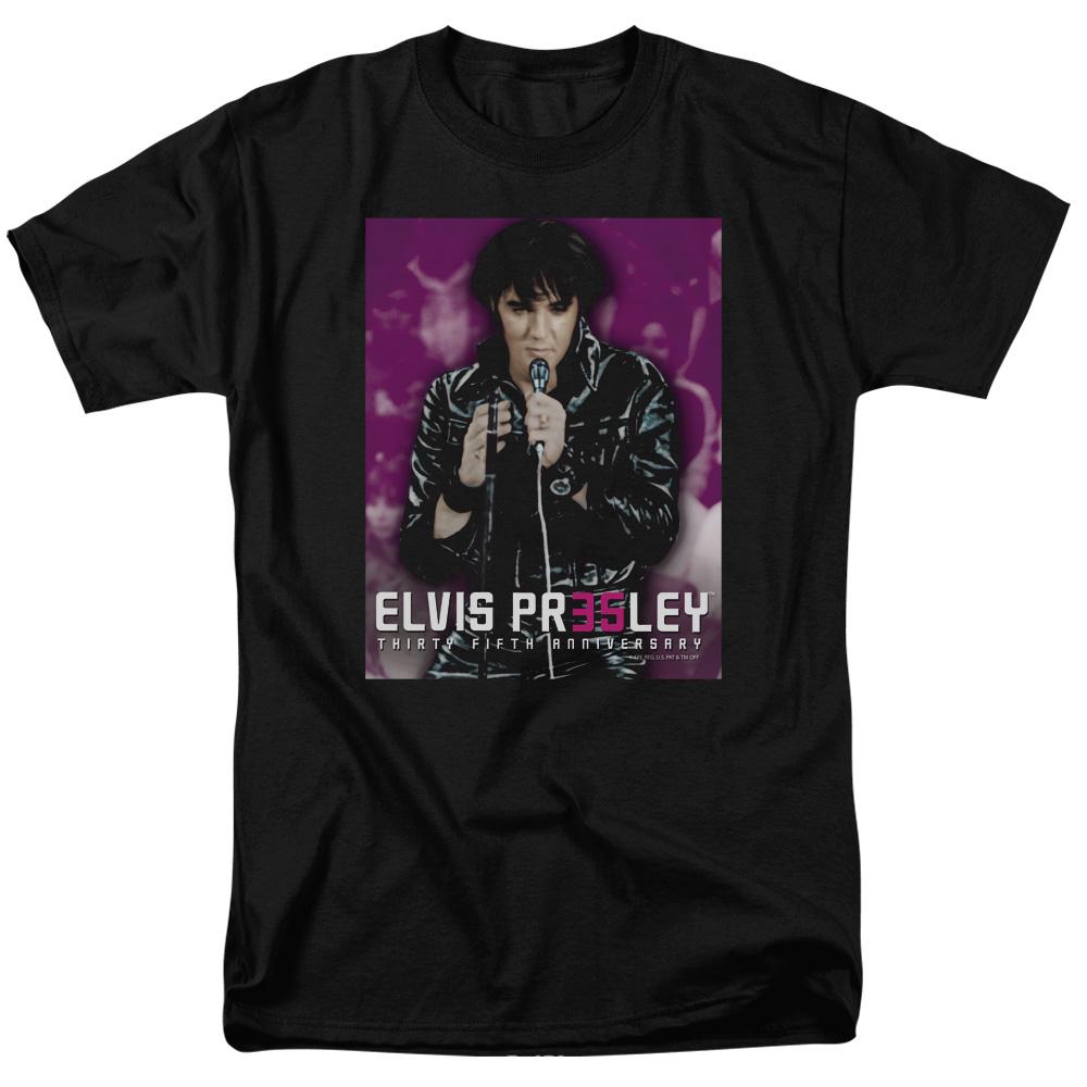 Elvis Presley 35 Leather Mens T Shirt Black