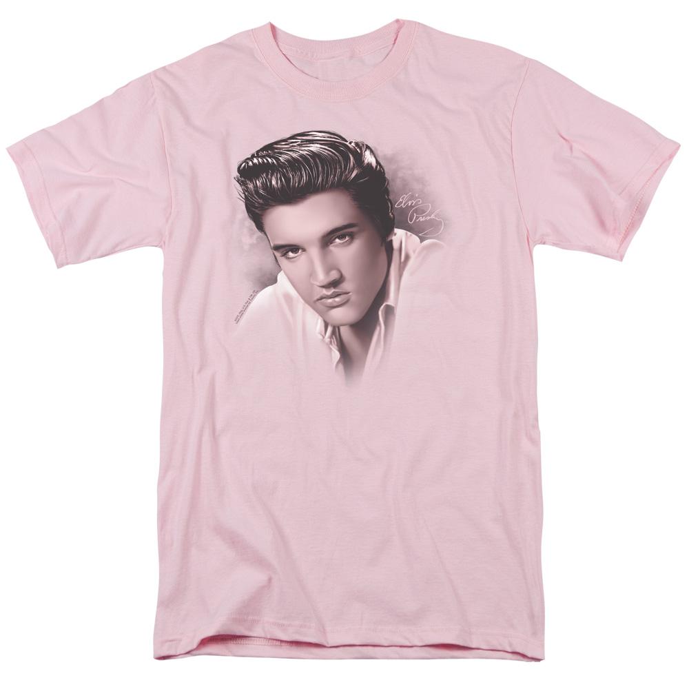 Elvis Presley the Stare Mens T Shirt Pink
