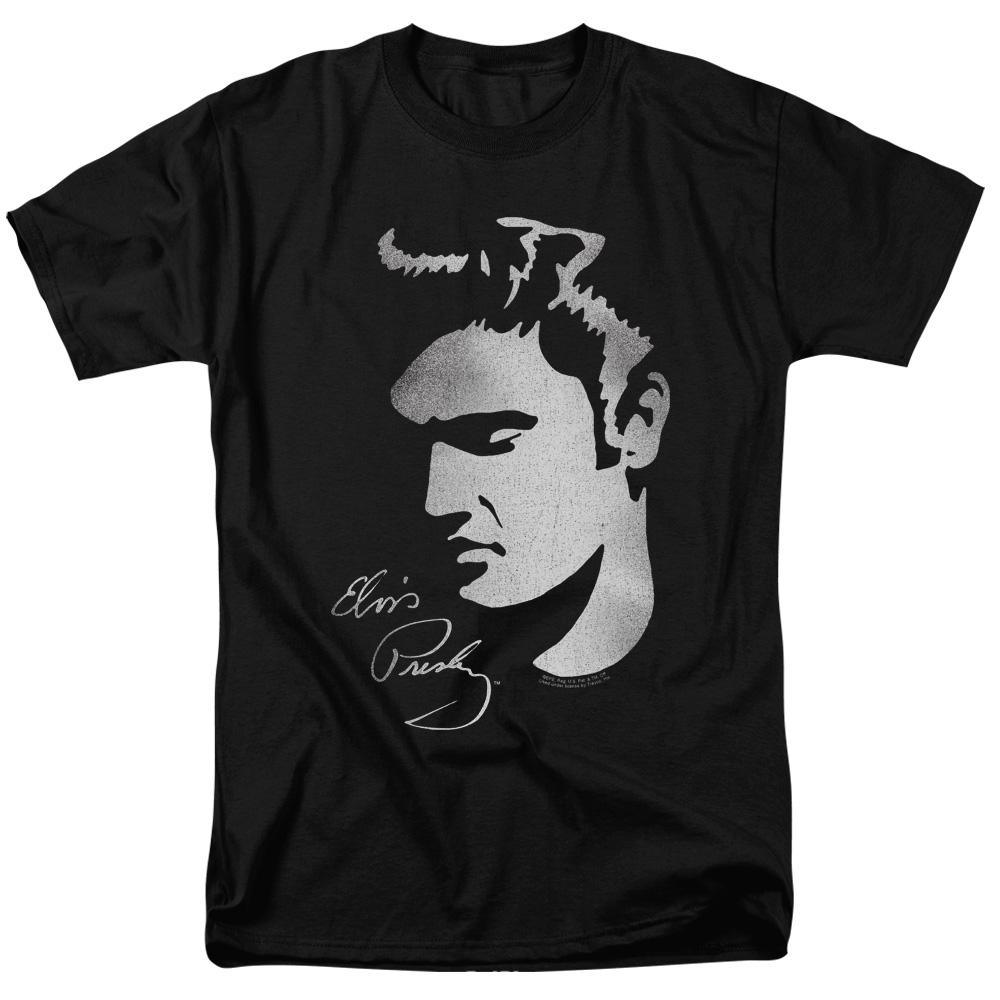 Elvis Presley Simple Face Mens T Shirt Black