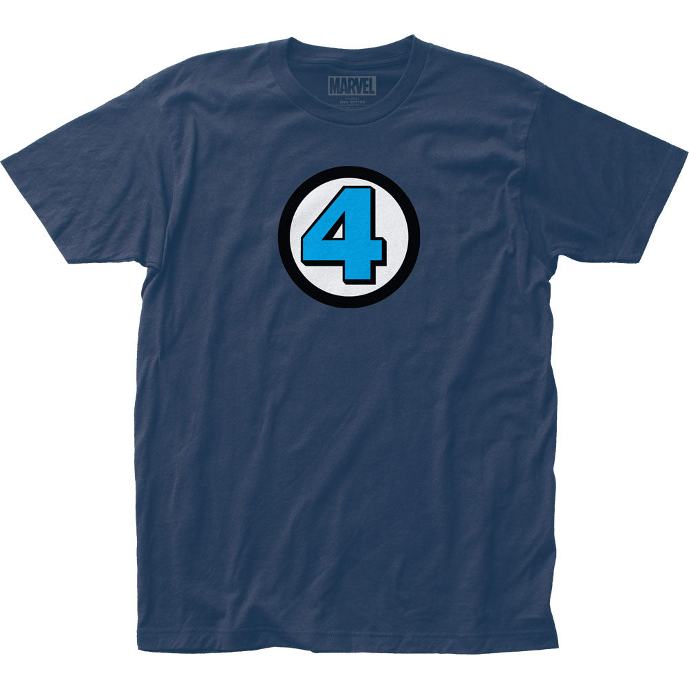 Fantastic Four 4 Logo Mens T Shirt Navy