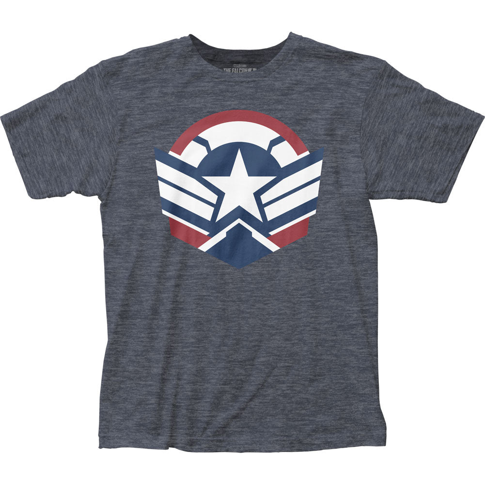 Falcon and the Winter Soldier New Cap Logo Mens T Shirt Heather Navy