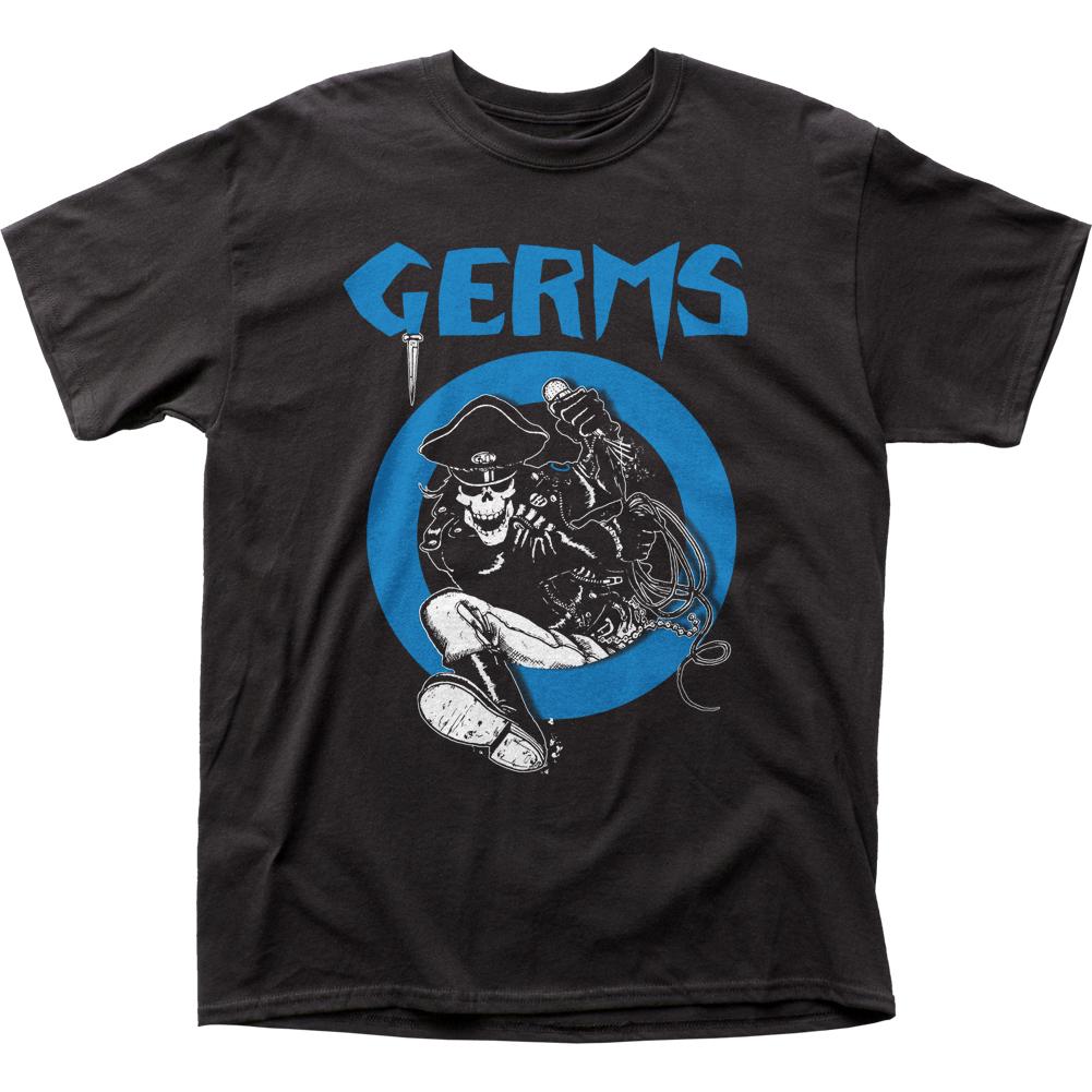 Germs Leather Skeleton Mens T Shirt Black