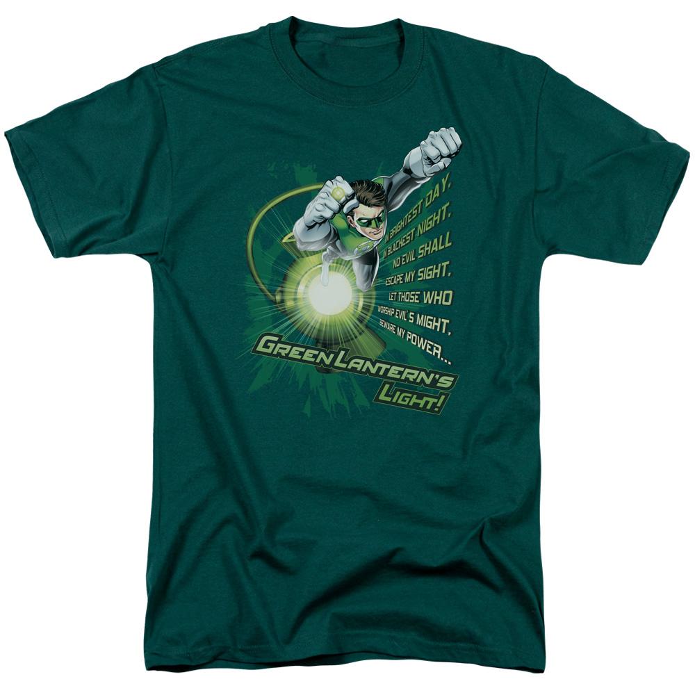 Green Lantern Flying Oath Mens T Shirt Hunter Green