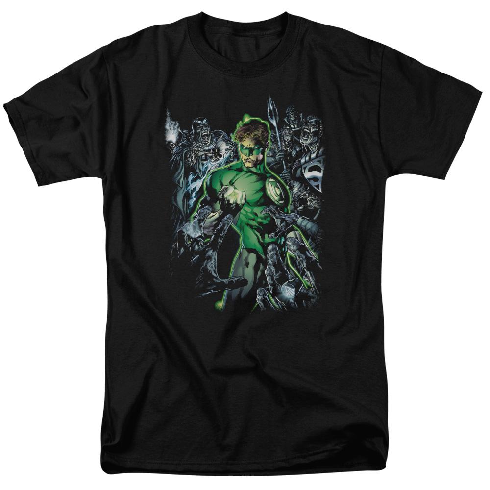 Green Lantern Surrounded by Death Mens T Shirt Black