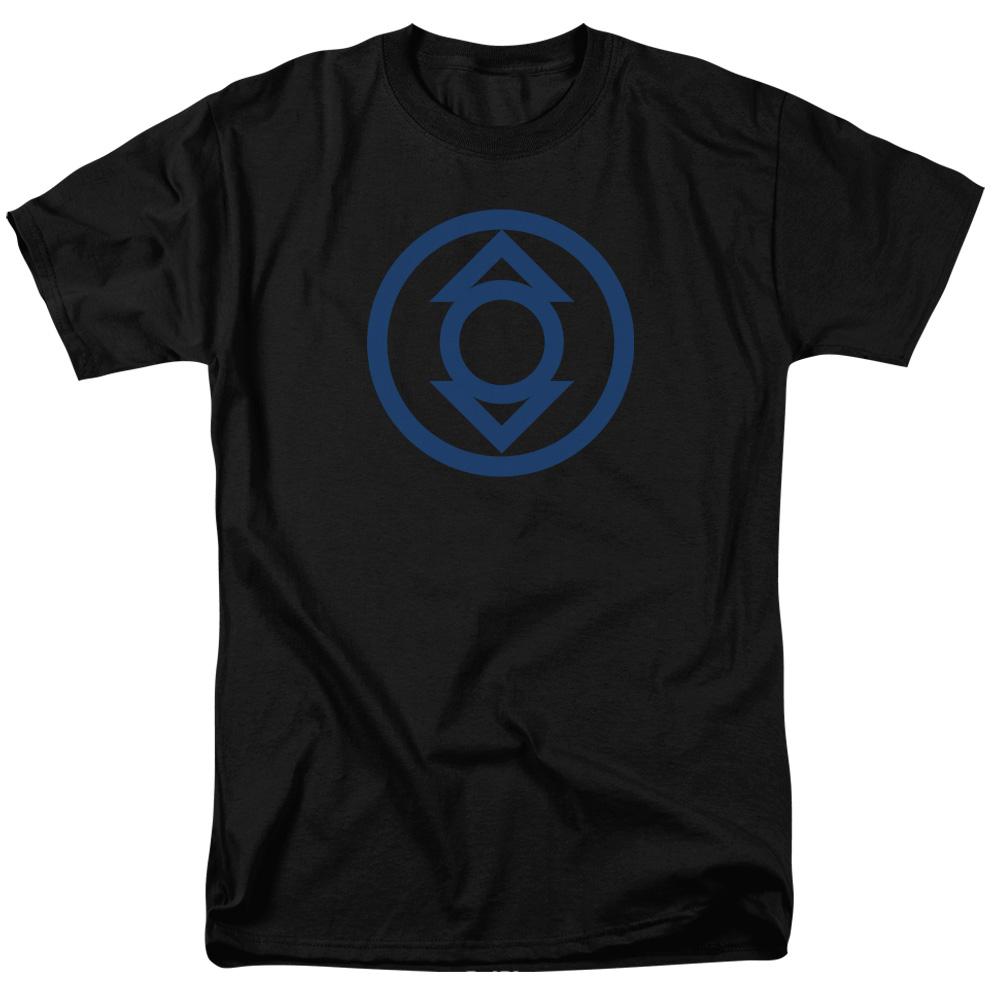Green Lantern Blue Emblem Mens T Shirt Black