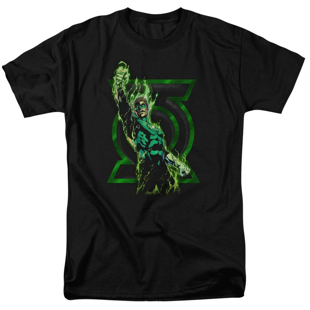 Green Lantern Fully Charged Mens T Shirt Black