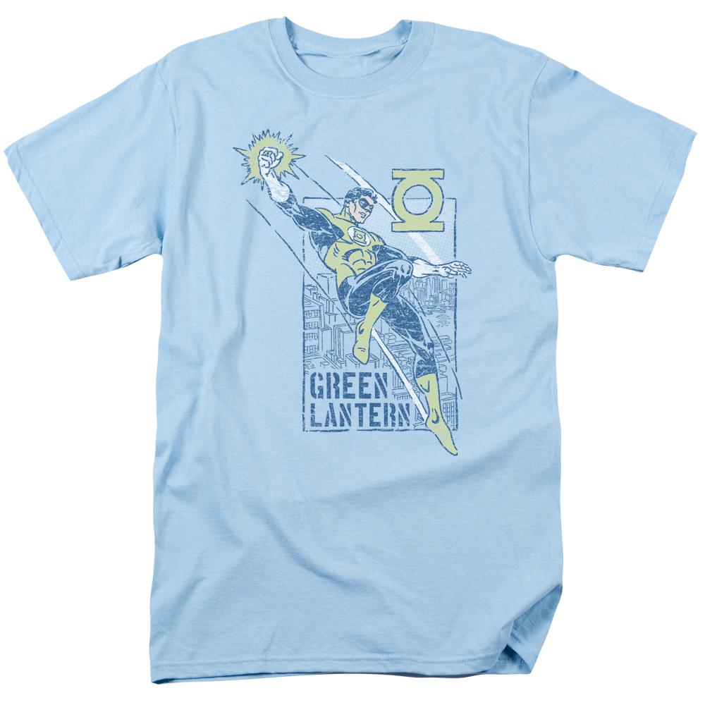 Green Lantern City Watch Mens T Shirt Light Blue