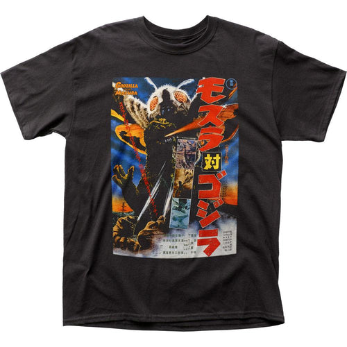 Godzilla Mothra Poster Mens T Shirt Black