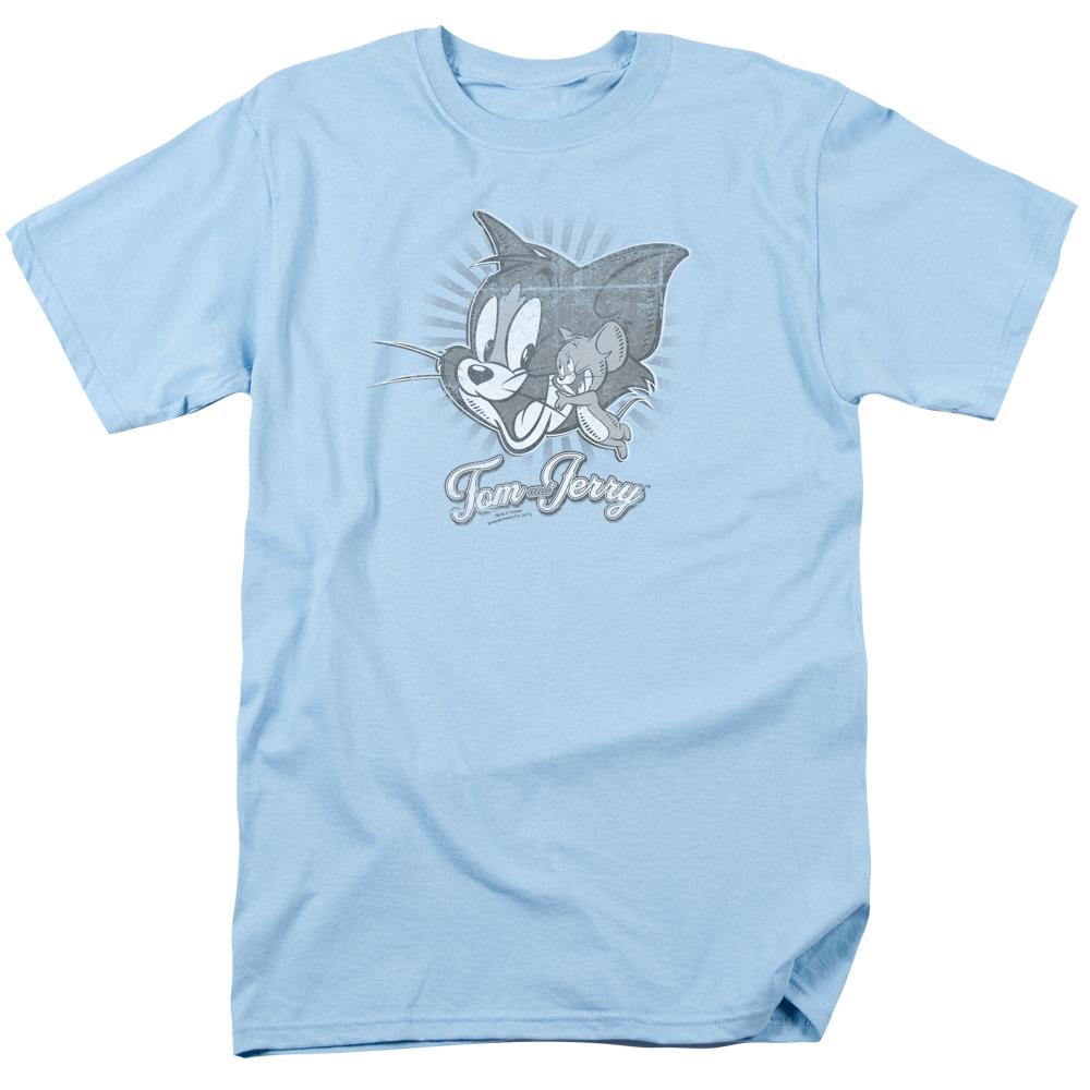 Tom and Jerry Classic Pals Mens T Shirt Light Blue