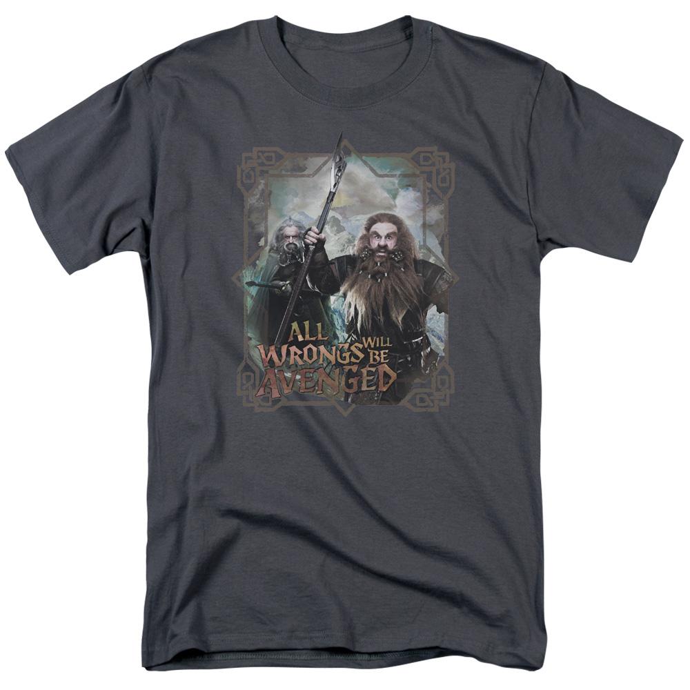 The Hobbit Wrongs Avenged Mens T Shirt Charcoal