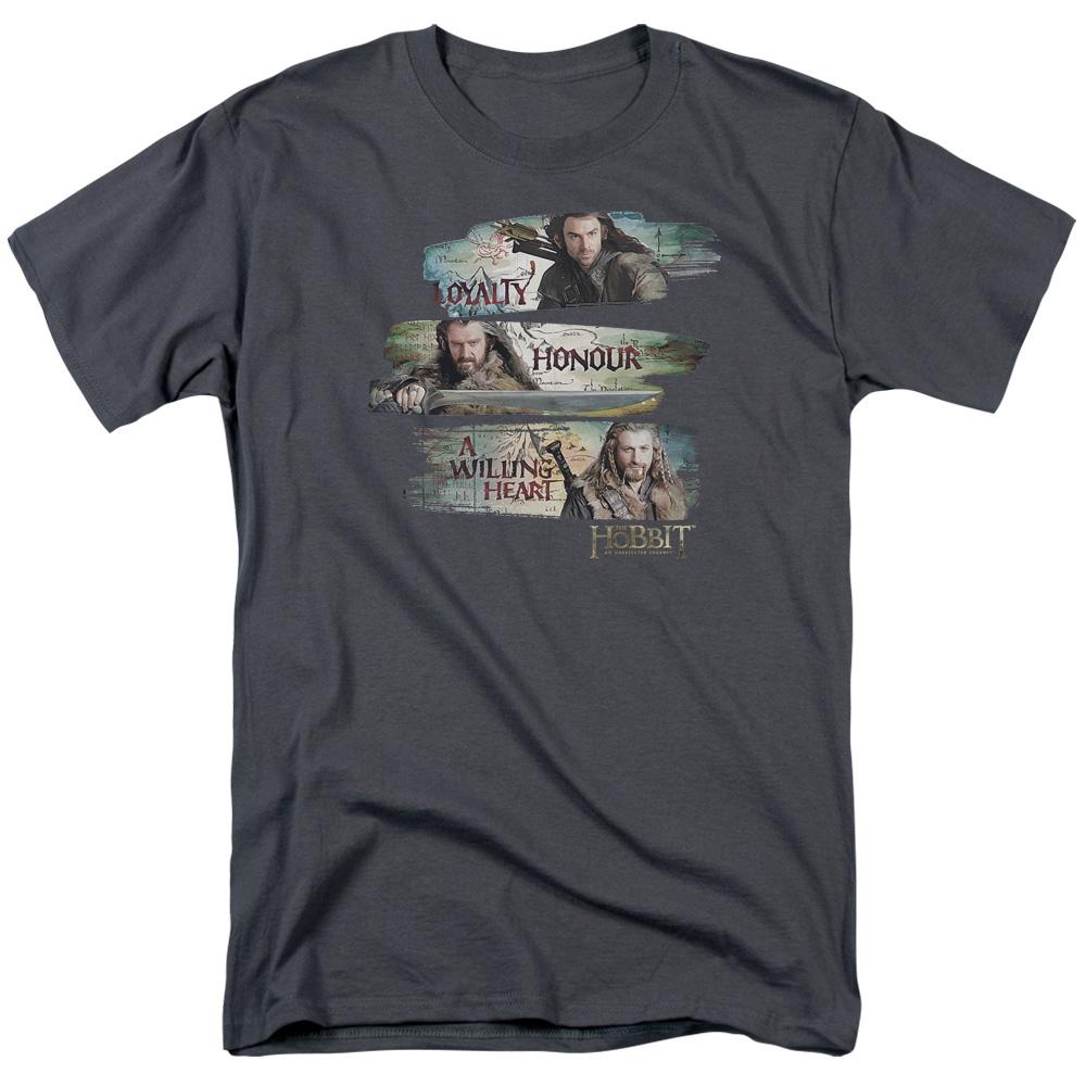 The Hobbit Loyalty and Honour Mens T Shirt Charcoal