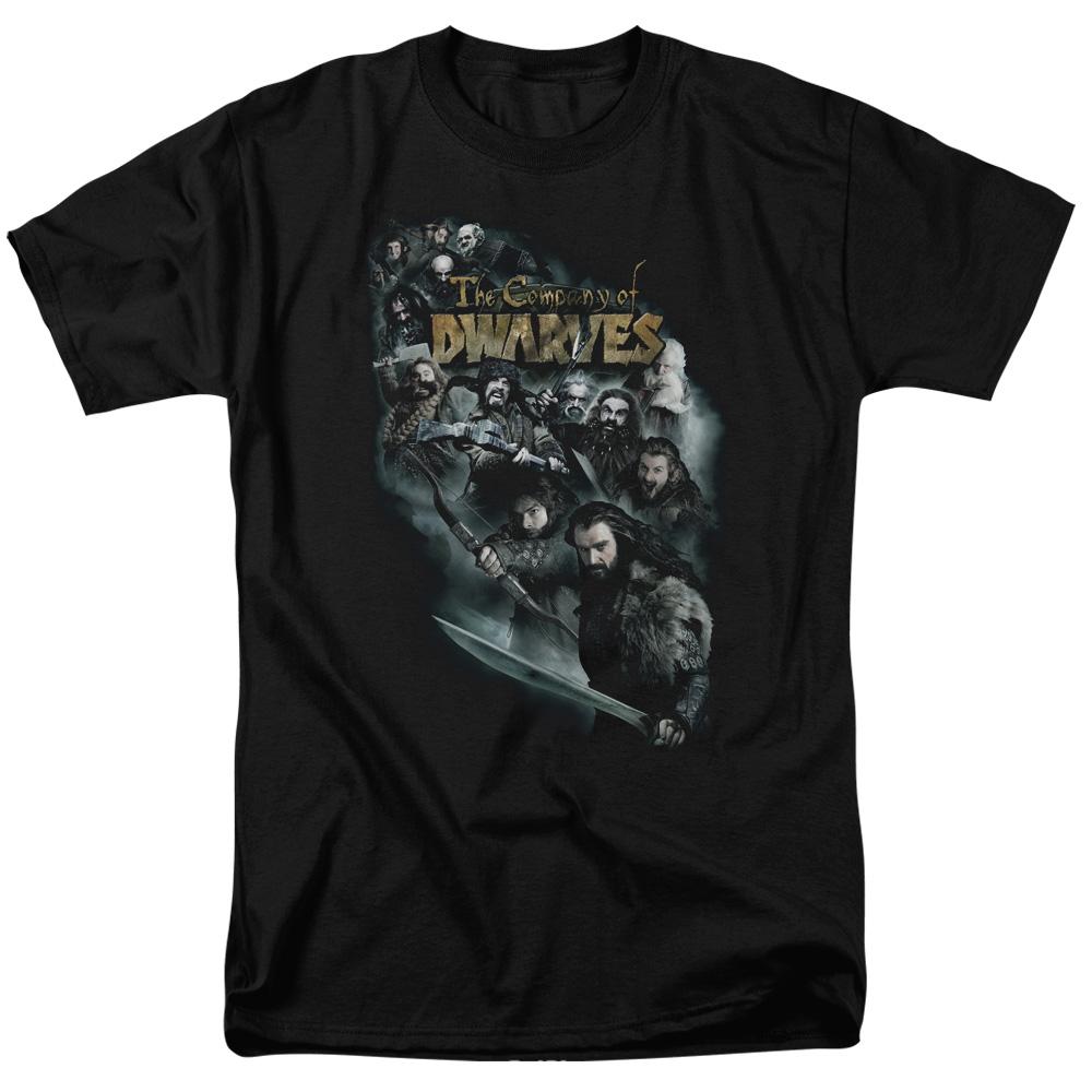 The Hobbit Company of Dwarves Mens T Shirt Black