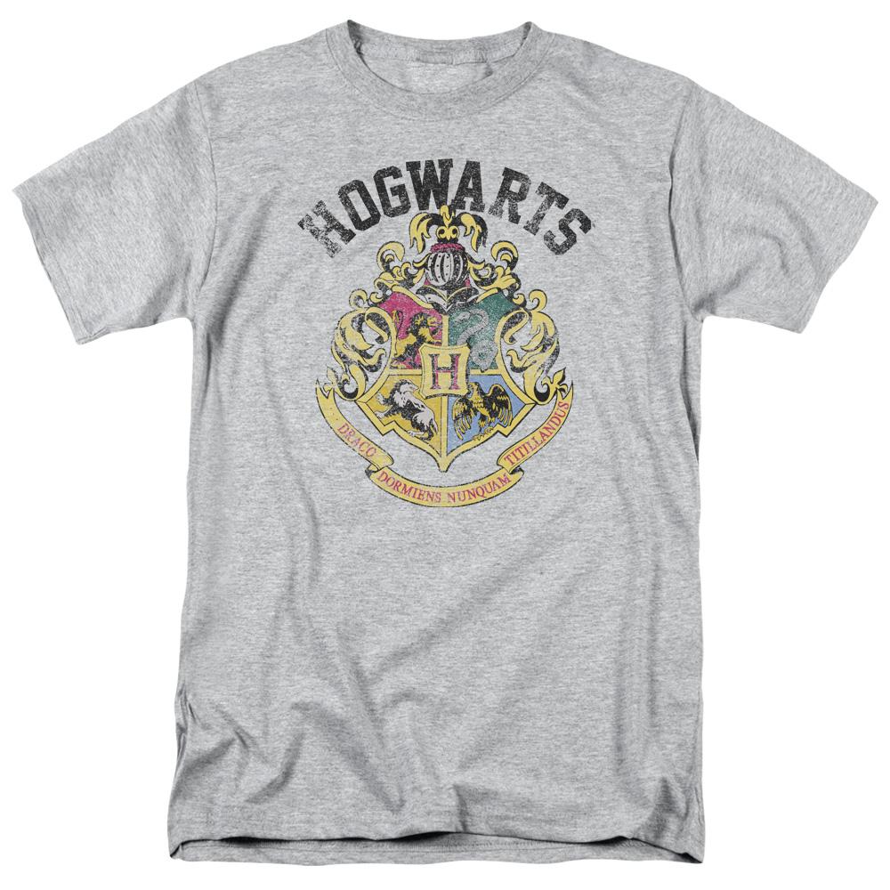 Harry Potter Hogwarts Crest Mens T Shirt Athletic Heather