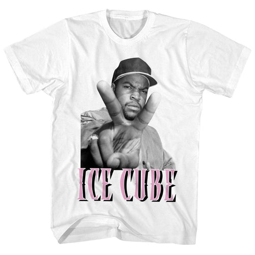 Ice Cube Pink Peace Mens T Shirt White