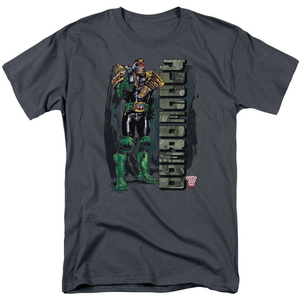 Judge Dredd Blam Mens T Shirt Charcoal