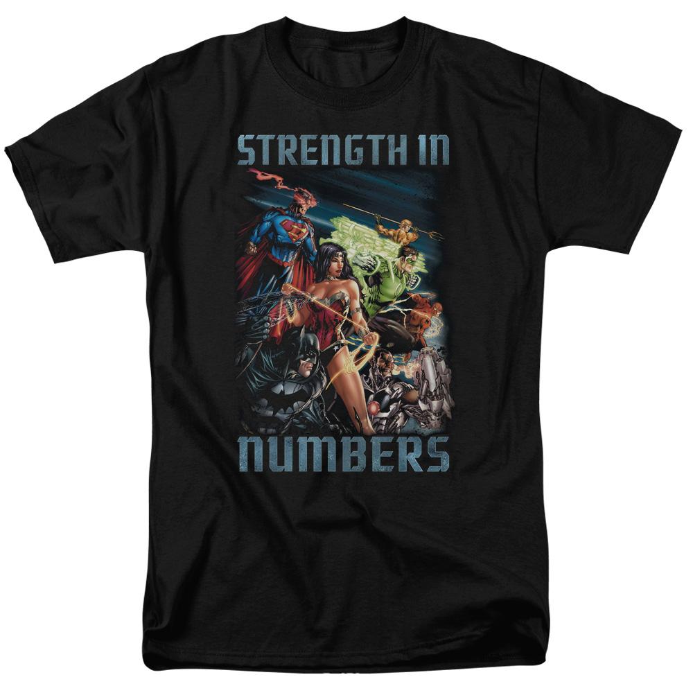 Justice League Strength in Number Mens T Shirt Black