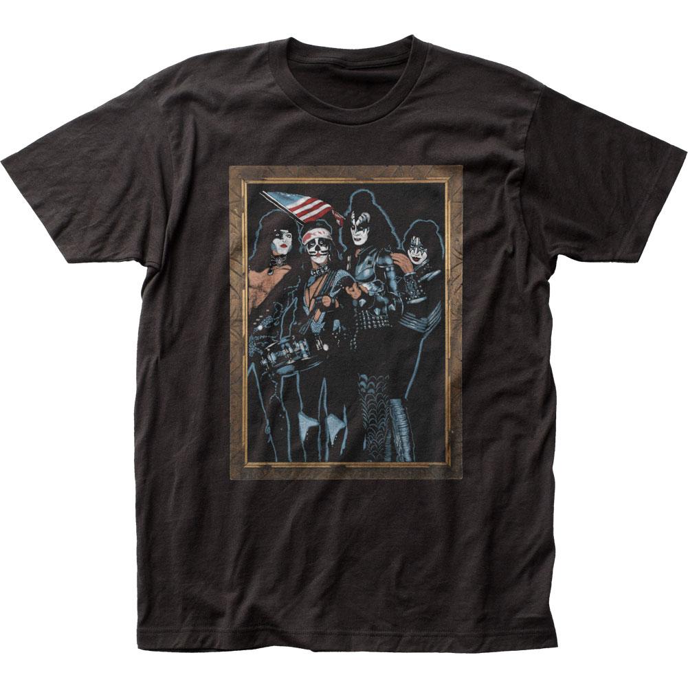 KISS Velvet Painting Sueded Mens T Shirt Black