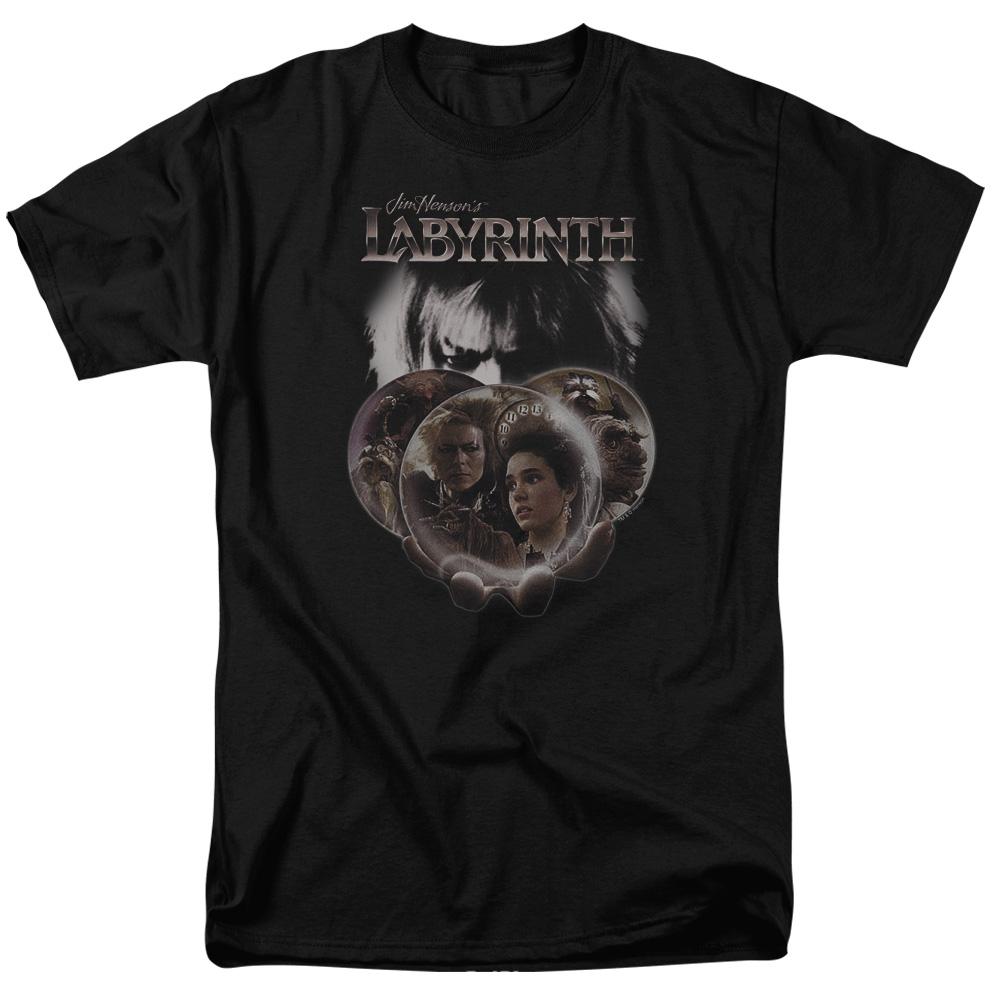 Labyrinth Globes Mens T Shirt Black