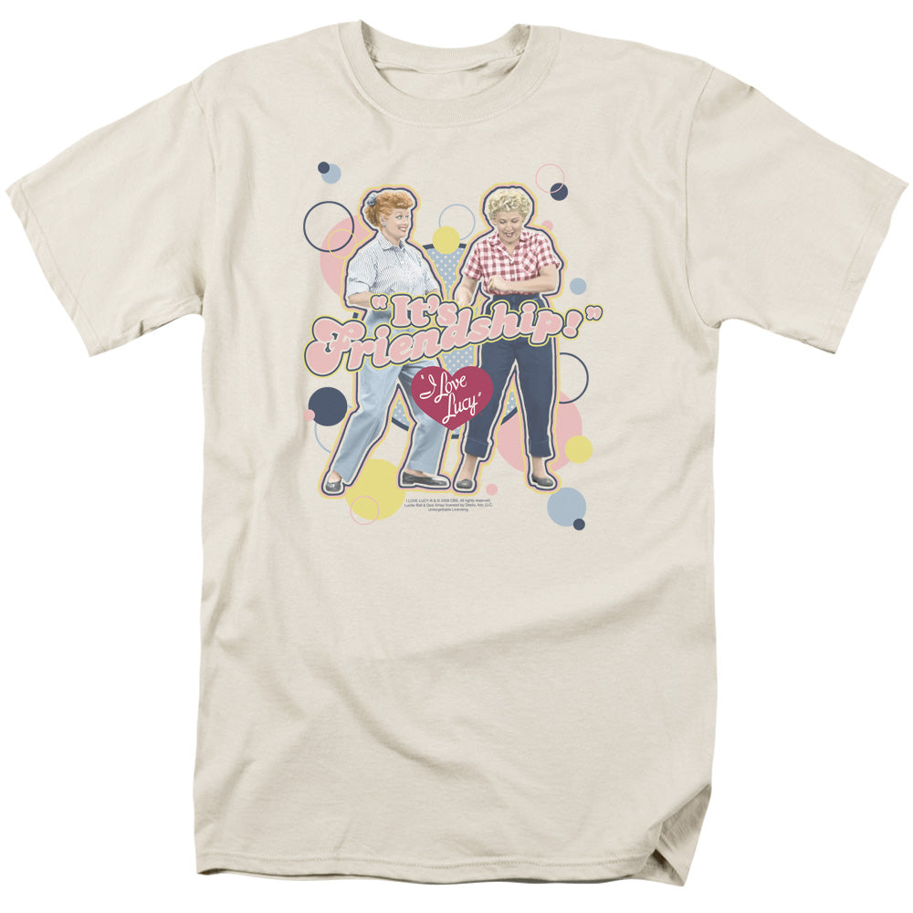 I Love Lucy Its Friendship Mens T Shirt Cream