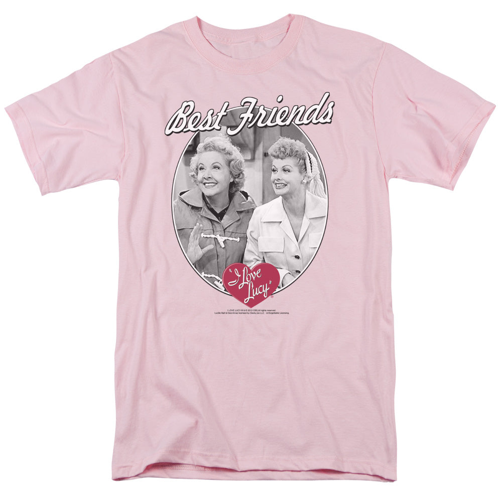 I Love Lucy Best Friends Mens T Shirt Pink