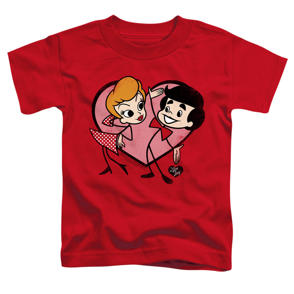 I Love Lucy Cartoon Love Toddler Kids Youth T Shirt Red