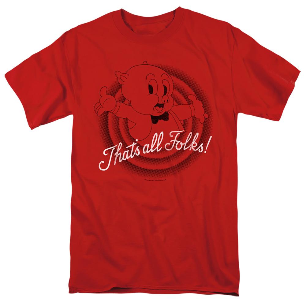 Looney Tunes Thats All Folks Mens T Shirt Red
