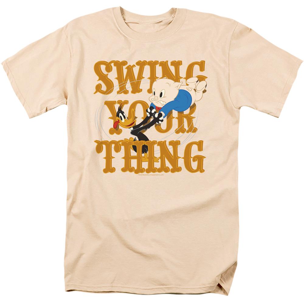 Looney Tunes Swing Your Thing Mens T Shirt Cream