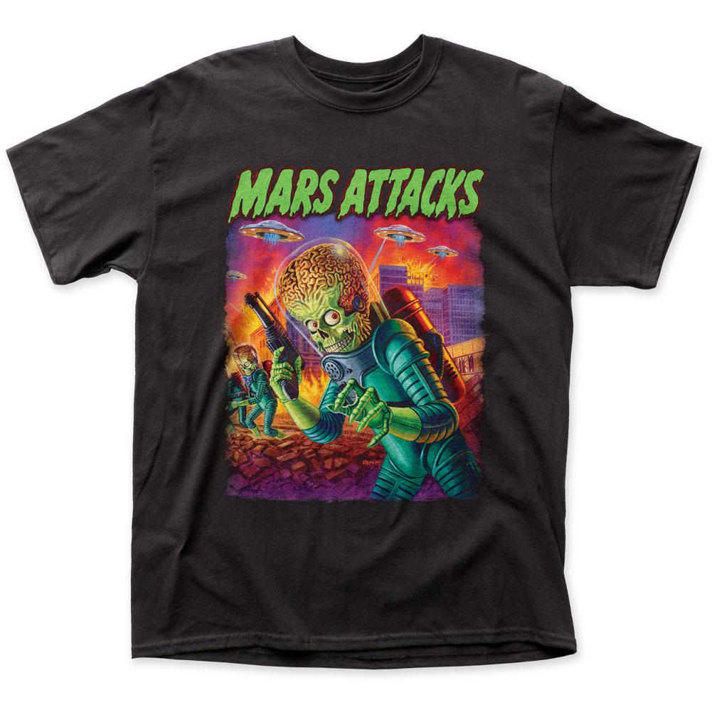 Mars Attacks UFOs Attack Mens T Shirt Black
