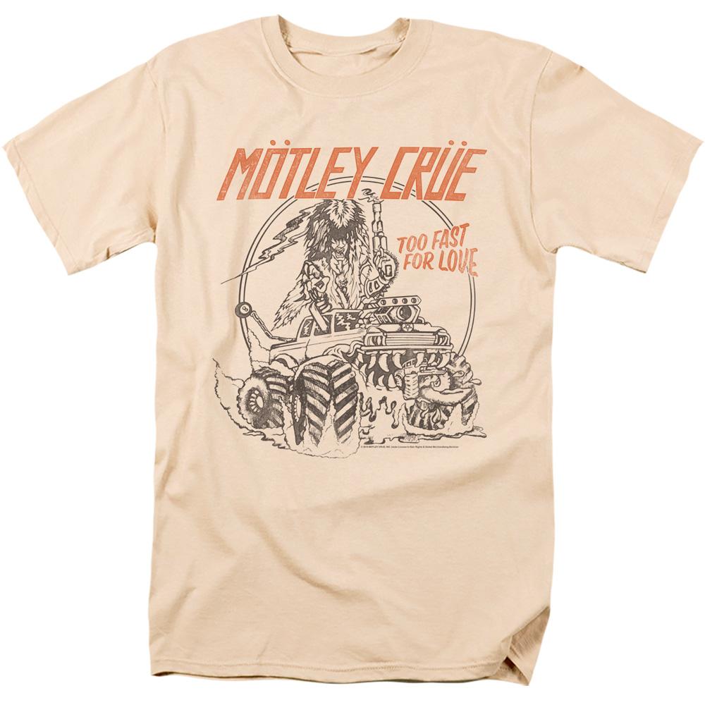 Motley Crue Too Fast For Love Mens T Shirt Cream