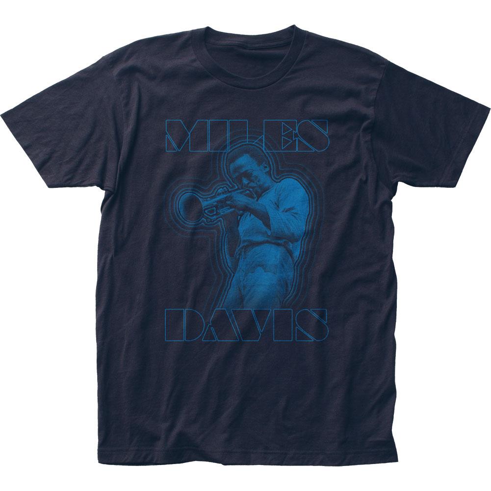 Miles Davis Waves Mens T Shirt Navy Blue