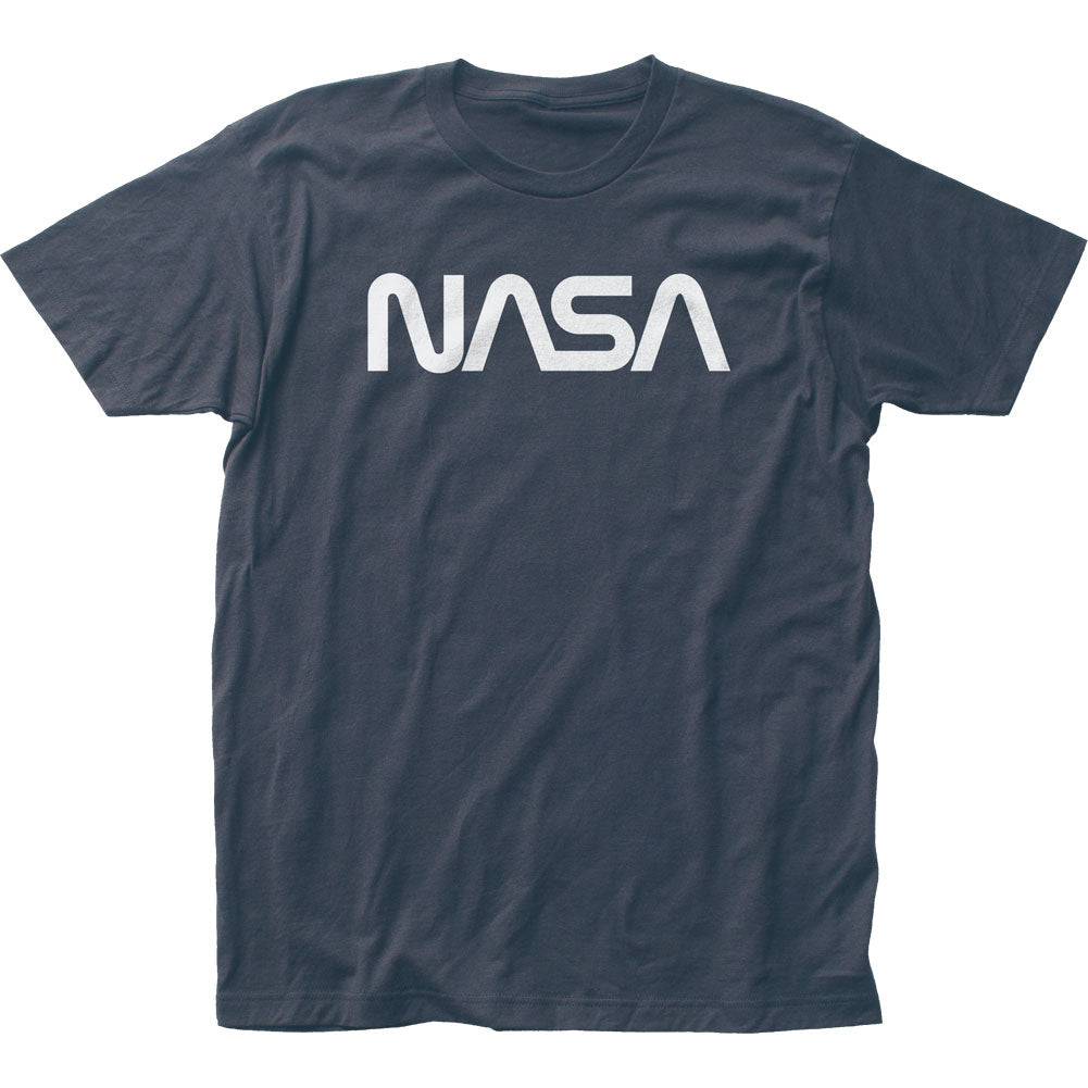 NASA Retro Logo Mens T Shirt Navy Blue