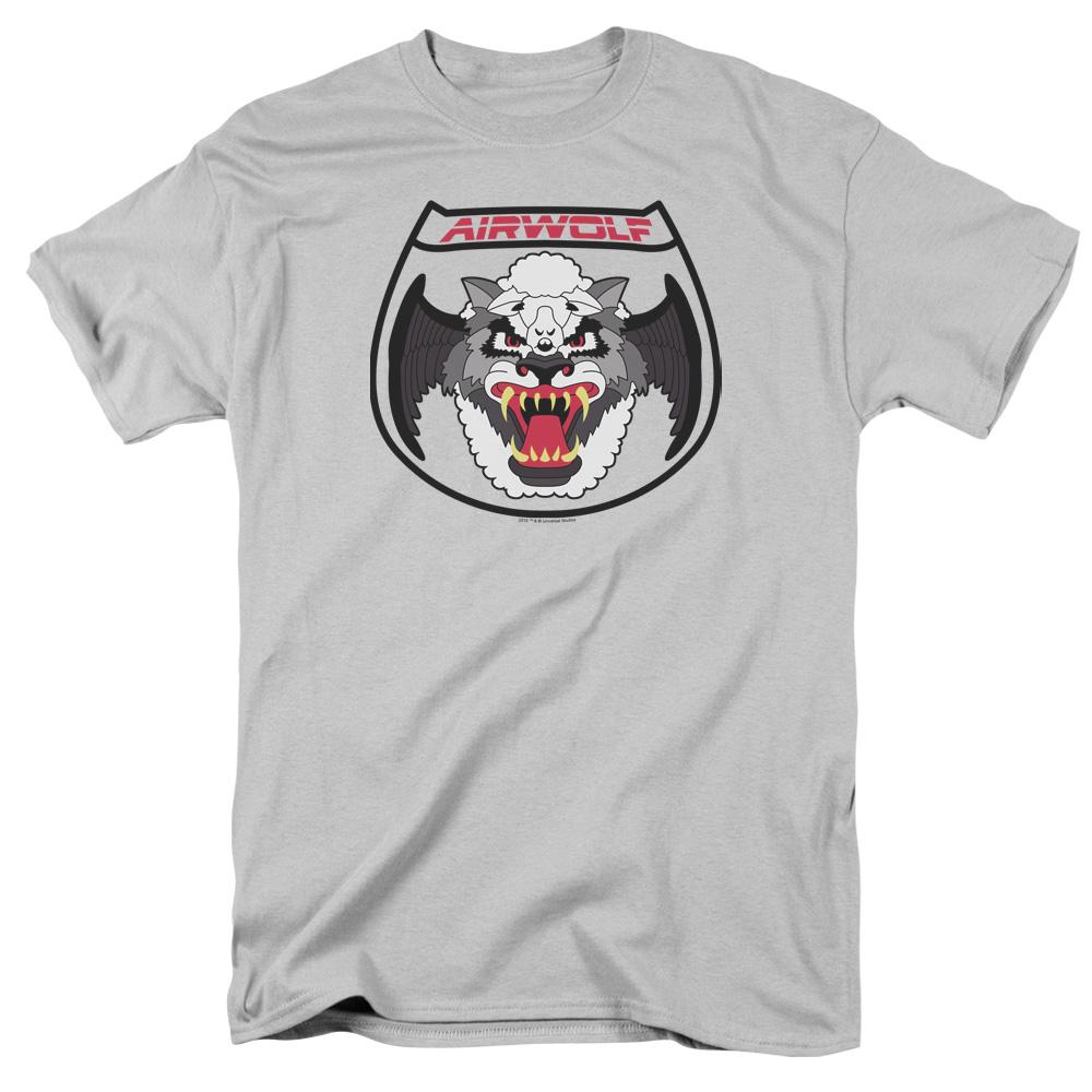 Airwolf Patch Mens T Shirt Silver