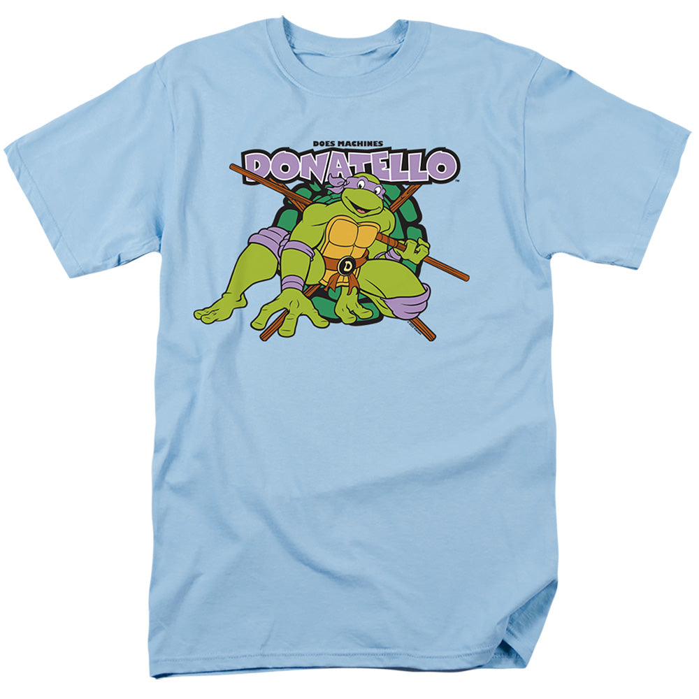 Teenage Mutant Ninja Turtles Donatello Does Machines Mens T Shirt Light Blue