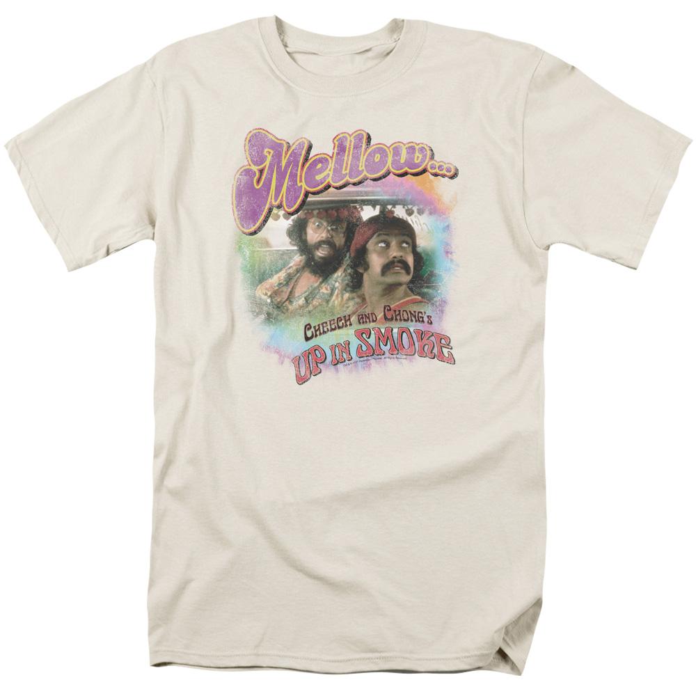 Up In Smoke Mellow Mens T Shirt Cream